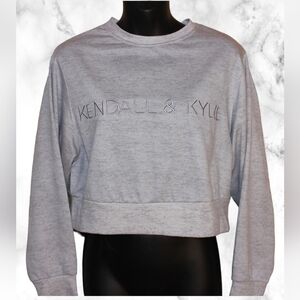 KENDALL & Kylie Long Sleeve Crop Top Sweatshirt